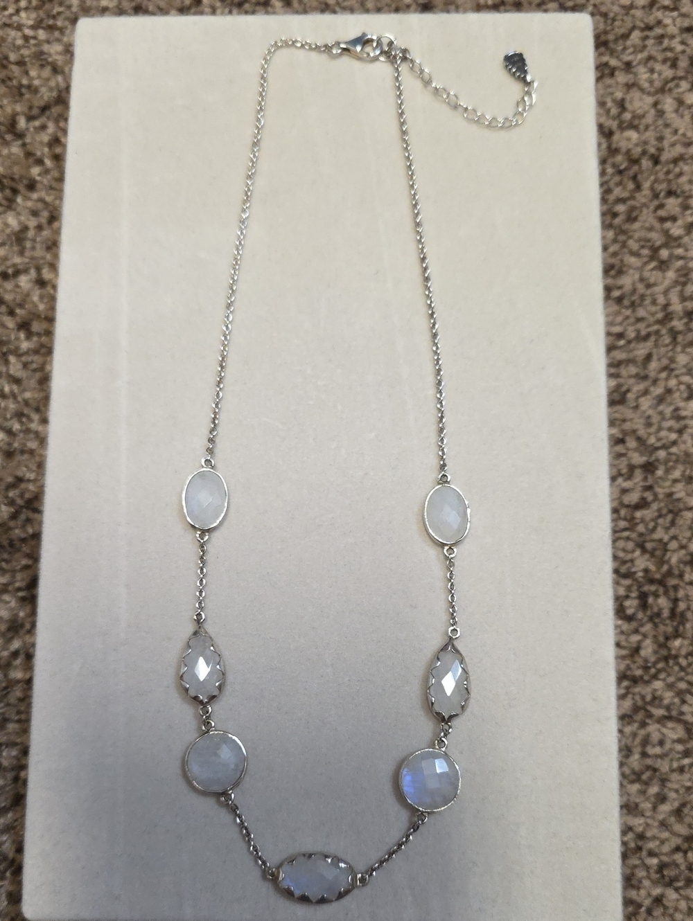 Silpada "Over the Moon" necklace features faceted moonstones in .925 sterling